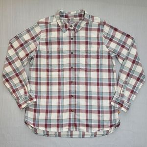 Carhartt Shirt Womens Large Multicolor Long Sleeve Button Up Roll Tab Plaid Work